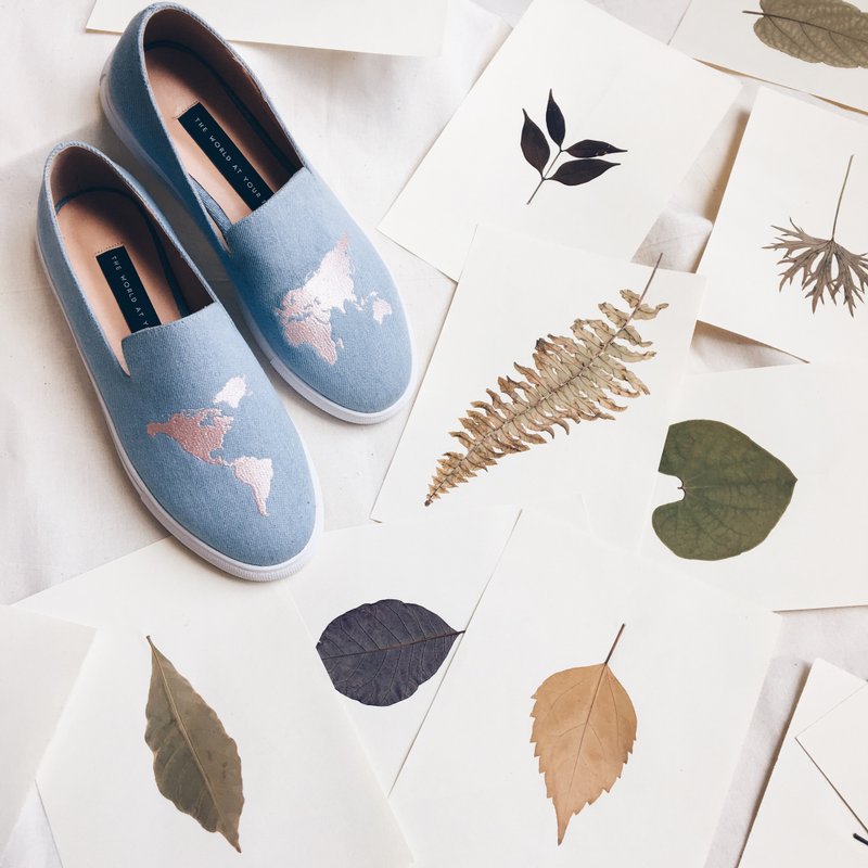 Denim Slip Ons - Iced & Quartz - 女款休闲鞋 - 纸 蓝色