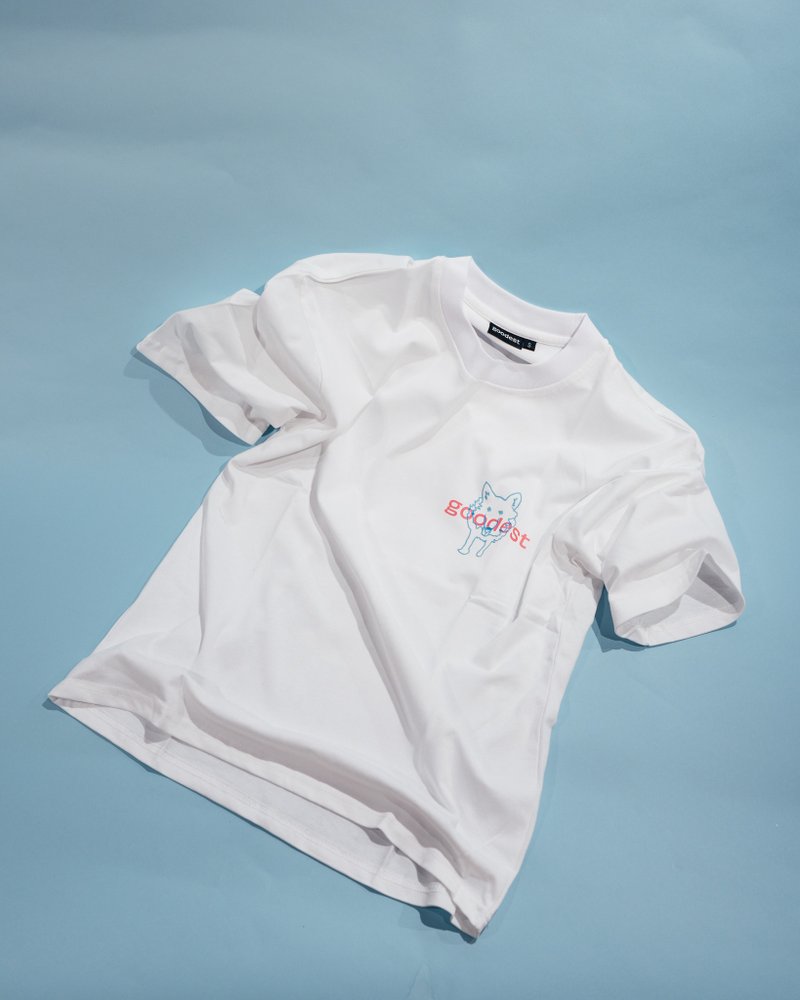 GOODEST T-SHIRT - 中性连帽卫衣/T 恤 - 棉．麻 白色