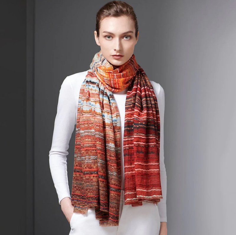 St Pancras 圣潘克拉斯车站 羊毛围巾 经典系列 - 围巾/披肩 - 羊毛 红色