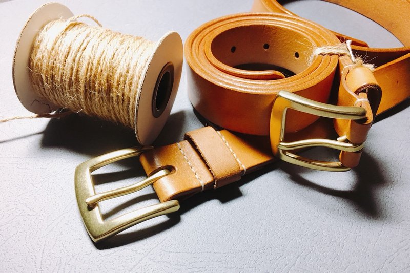 Buttero 皮带礼盒组-原色皮 定制化 - 皮带/腰带 - 真皮 橘色