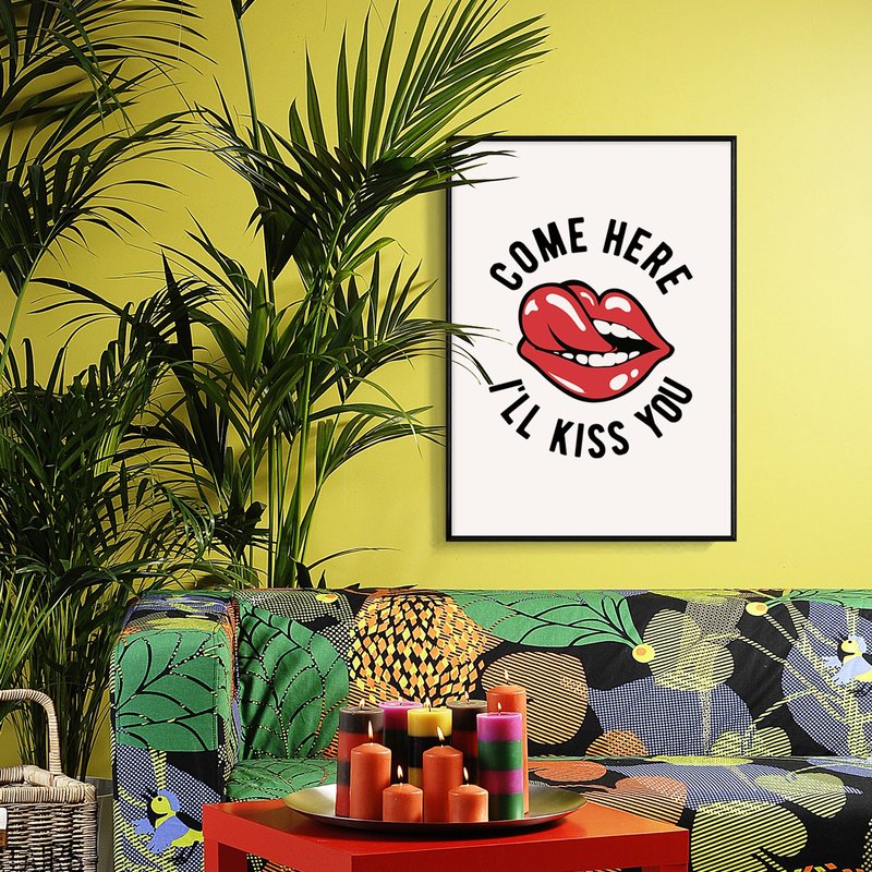 过来亲一个 - 情侣/家居/民宿/咖啡厅/工作室/挂画/送礼/布置 - 海报/装饰画/版画 - 棉．麻 多色