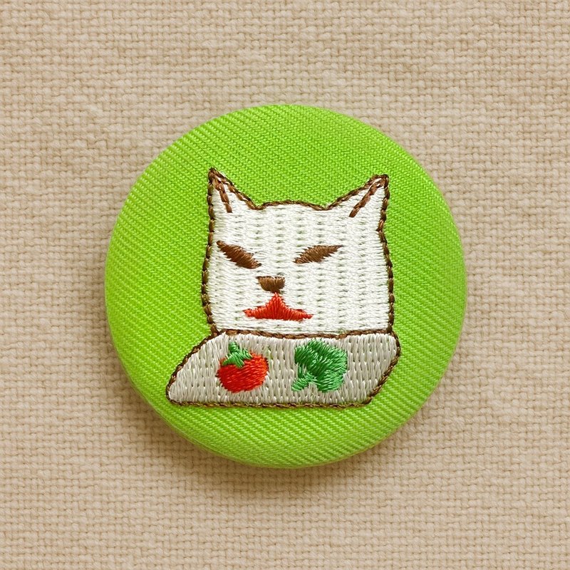 【迷因猫猫系列】讨厌菜菜猫 | 刺绣徽章 - 胸针 - 绣线 多色