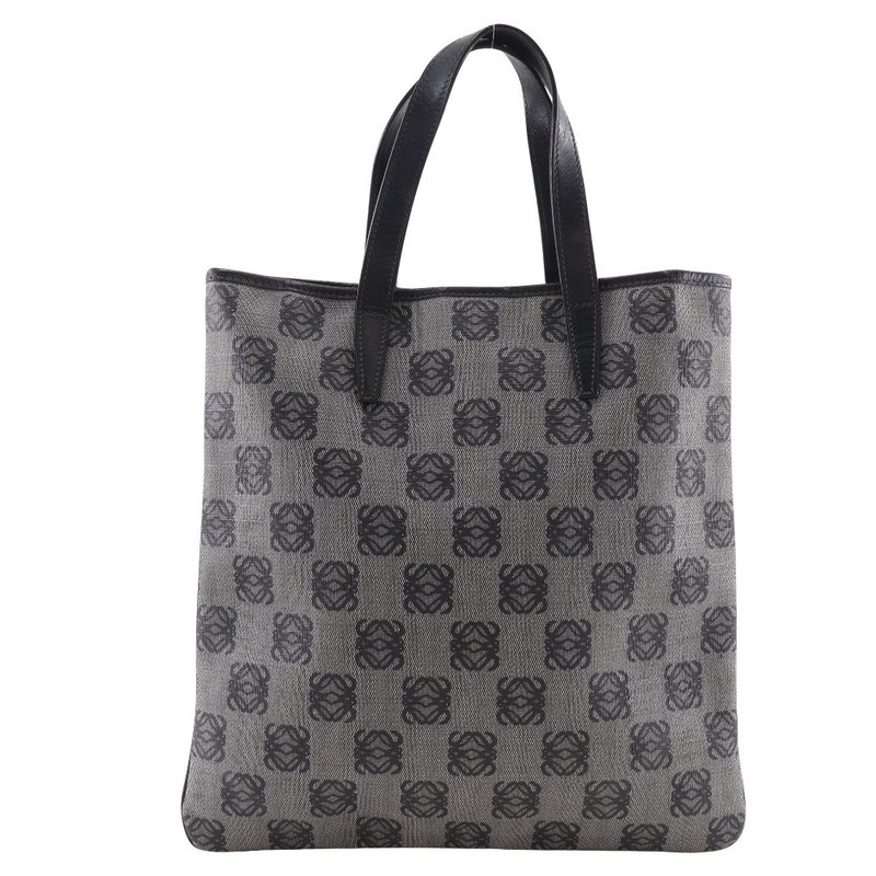 【日本直送】罗威 LOEWE Anagram 手提包 托特包 PVC x 皮革 灰色/黑色 男女适用【二手品】 - 手提包/手提袋 - 塑料 灰色