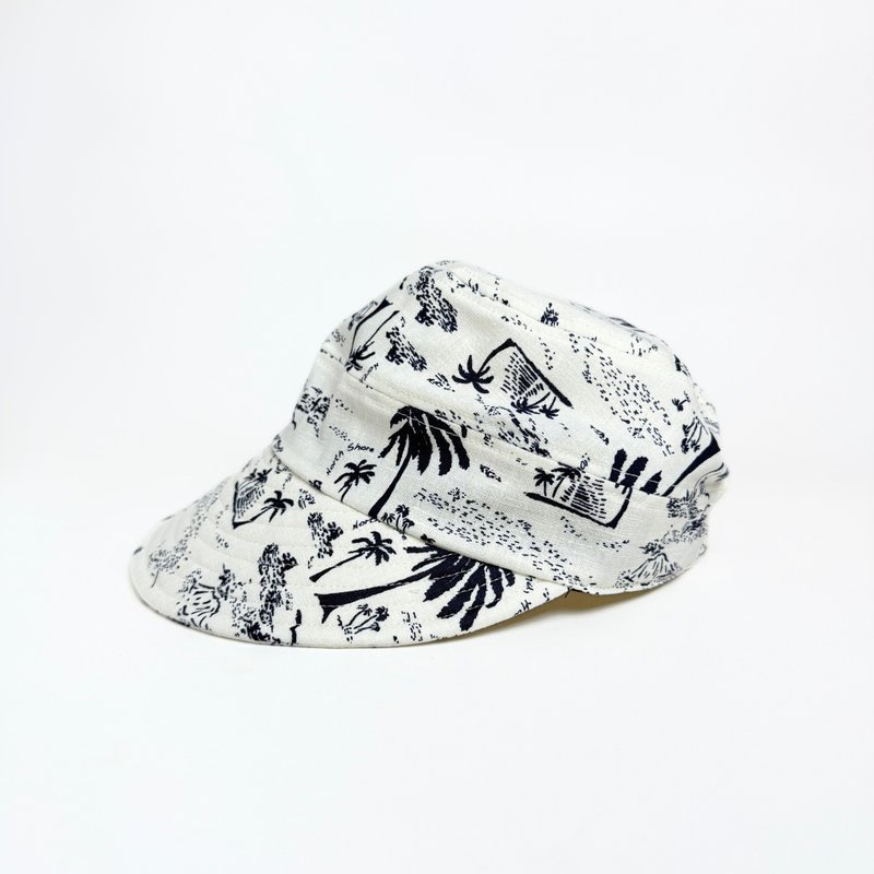 麻棉椰子树棒球帽 - 帽子 - 棉．麻 白色