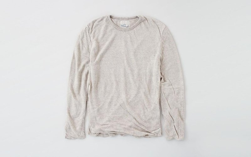 リネンニット mens/L 長袖プルオーバー　ナチュラル - 女装上衣 - 棉．麻 卡其色