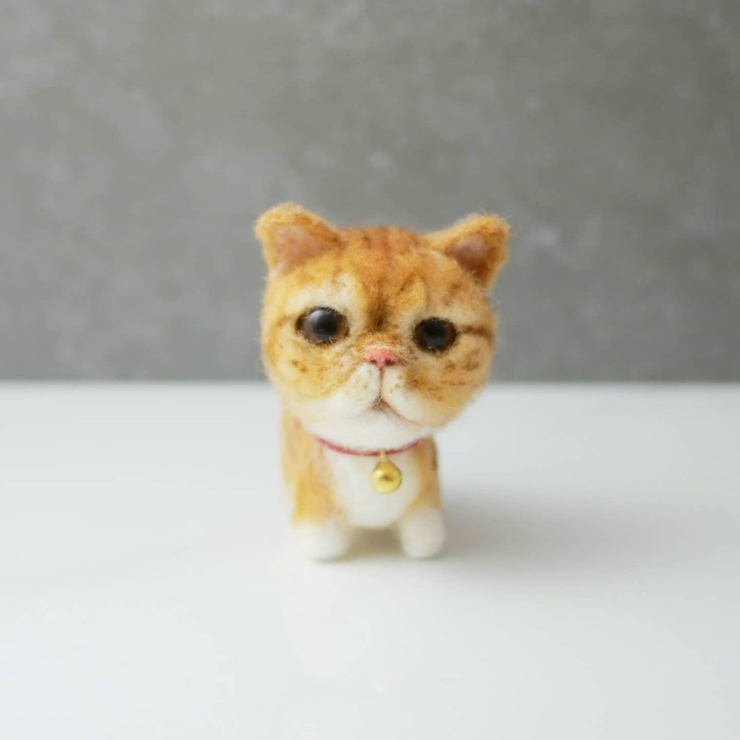 加菲猫定制化羊毛毡  宠物定制 公仔 豆豆猫 - 玩偶/公仔 - 羊毛 橘色