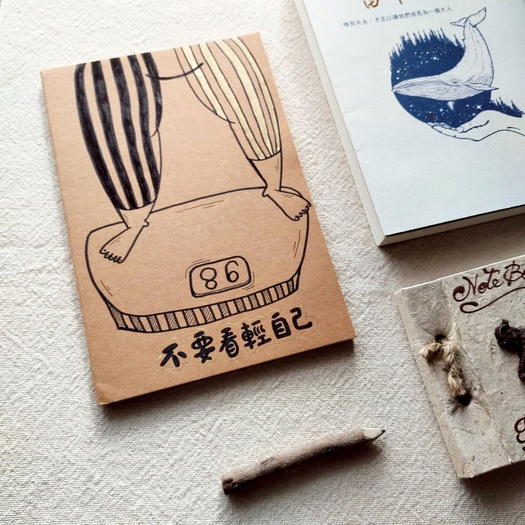 (搞怪系列)手绘笔记本 创意笔记本 插画日记本 文创记事本 记事本 - 笔记本/手帐 - 纸 卡其色