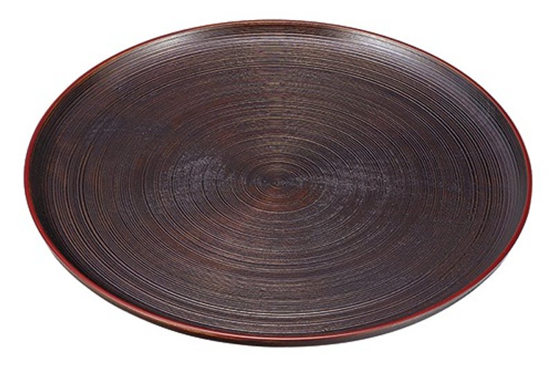 30cm Itome Manyo Marubon Fuchi Zhu - 浅碟/小碟子 - 木头 
