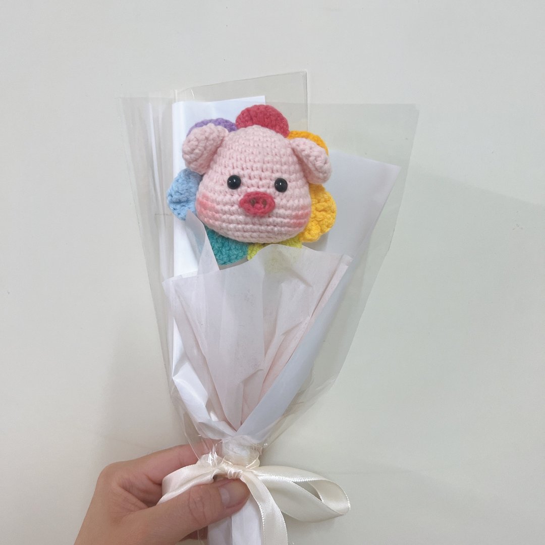 可爱鈎织花_Baby猪_花头套 - 吊饰 - 棉 