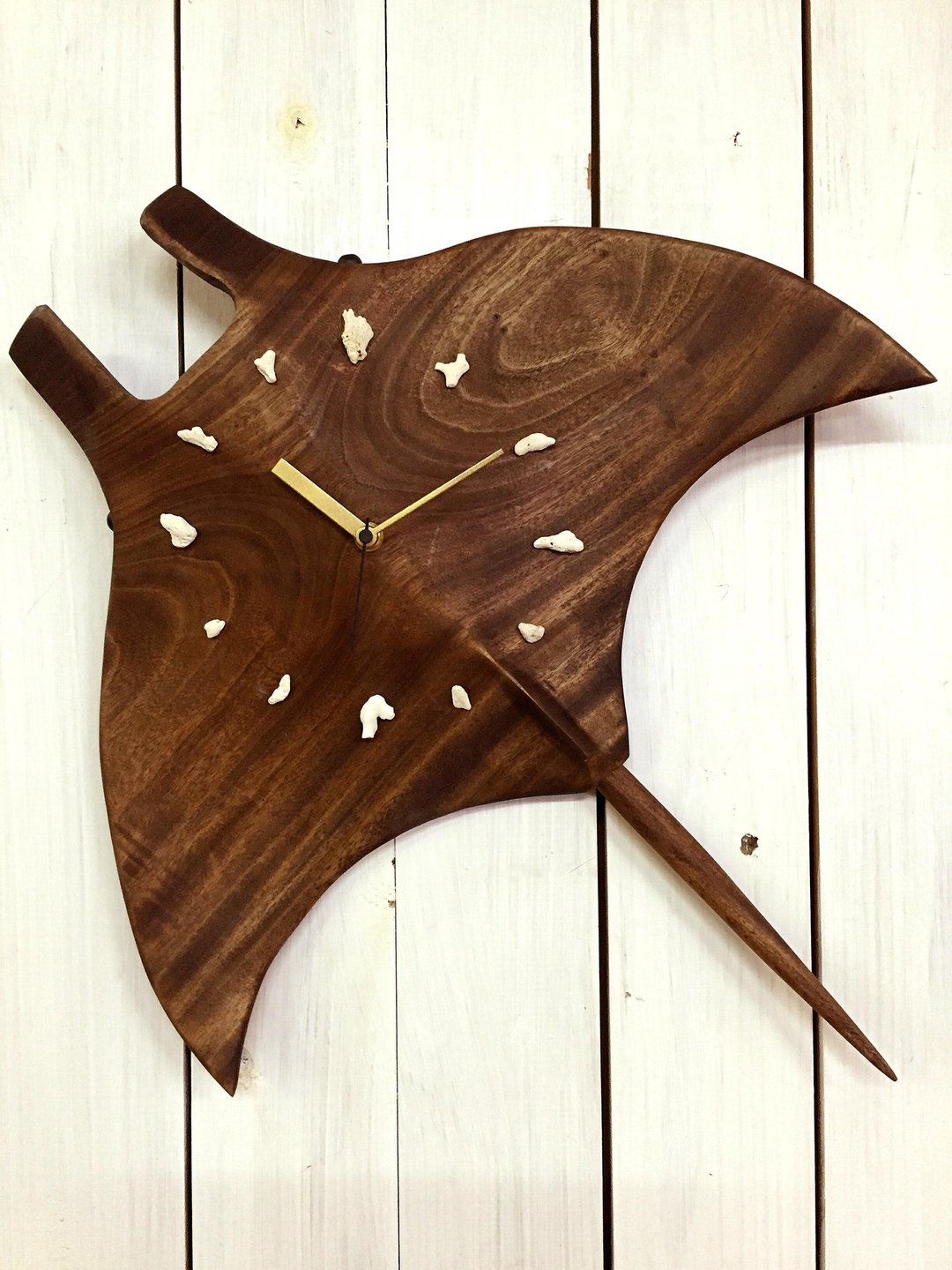 Wall clock of manta Lsize - 时钟/闹钟 - 木头 咖啡色
