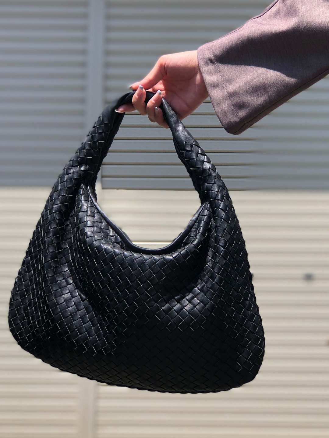 [Japan direct shipment name card used package] Bottega Veneta Bottega Veneta Jodie leather intrecciato hobo bag kx2trm - 侧背包/斜挎包 - 真皮 黑色