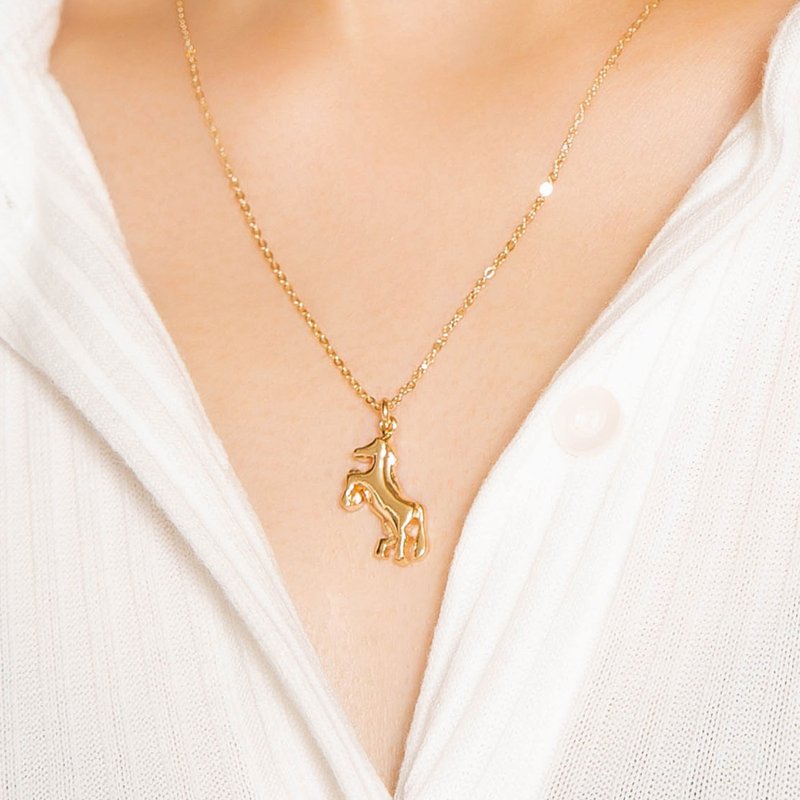 Horse Necklace 生肖系列 马动物造型项链 纯银镀18K金 送礼推荐 - 项链 - 纯银 金色