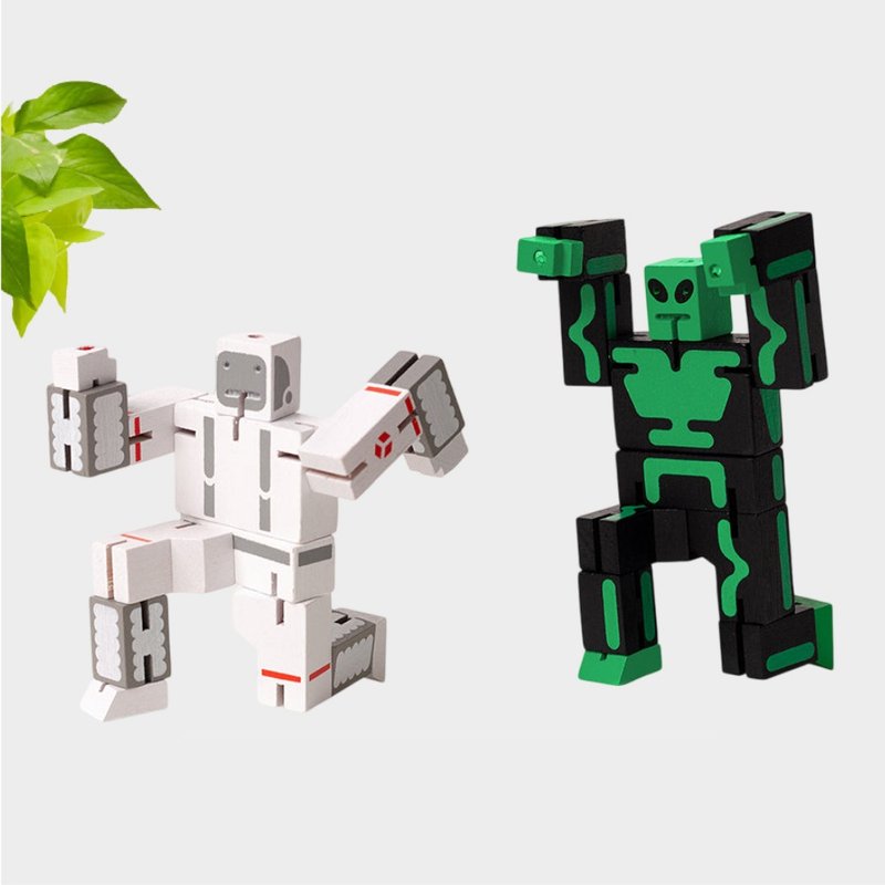 Cubebot 酷比太空好朋友组合【限定款】木制变形积木机器益智玩具 - 玩偶/公仔 - 木头 