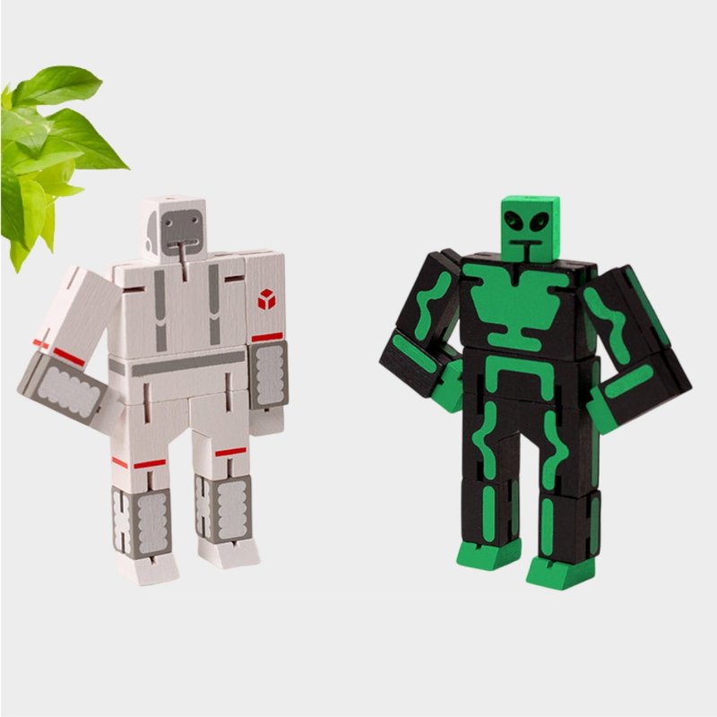Cubebot 酷比人 新品太空好朋友 木制变形积木机器人 儿童礼物 - 摆饰 - 木头 