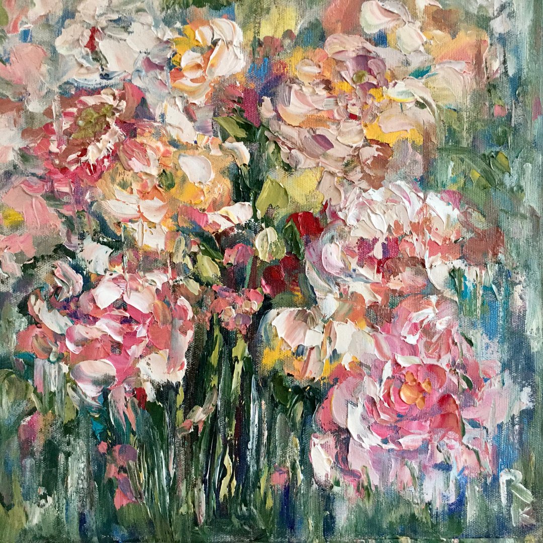 Peonies painting - 墙贴/壁贴 - 其他材质 粉红色