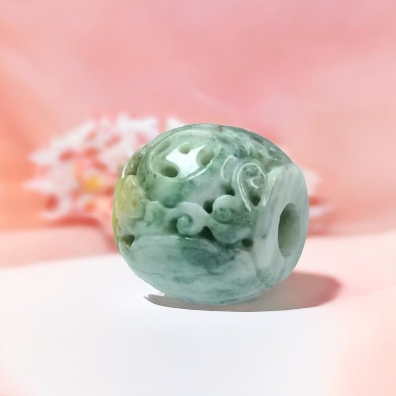 【万事亨通】老三彩翡翠雕花路路通 | 天然缅甸A货翡翠 | 送礼 - 吊饰 - 玉石 多色