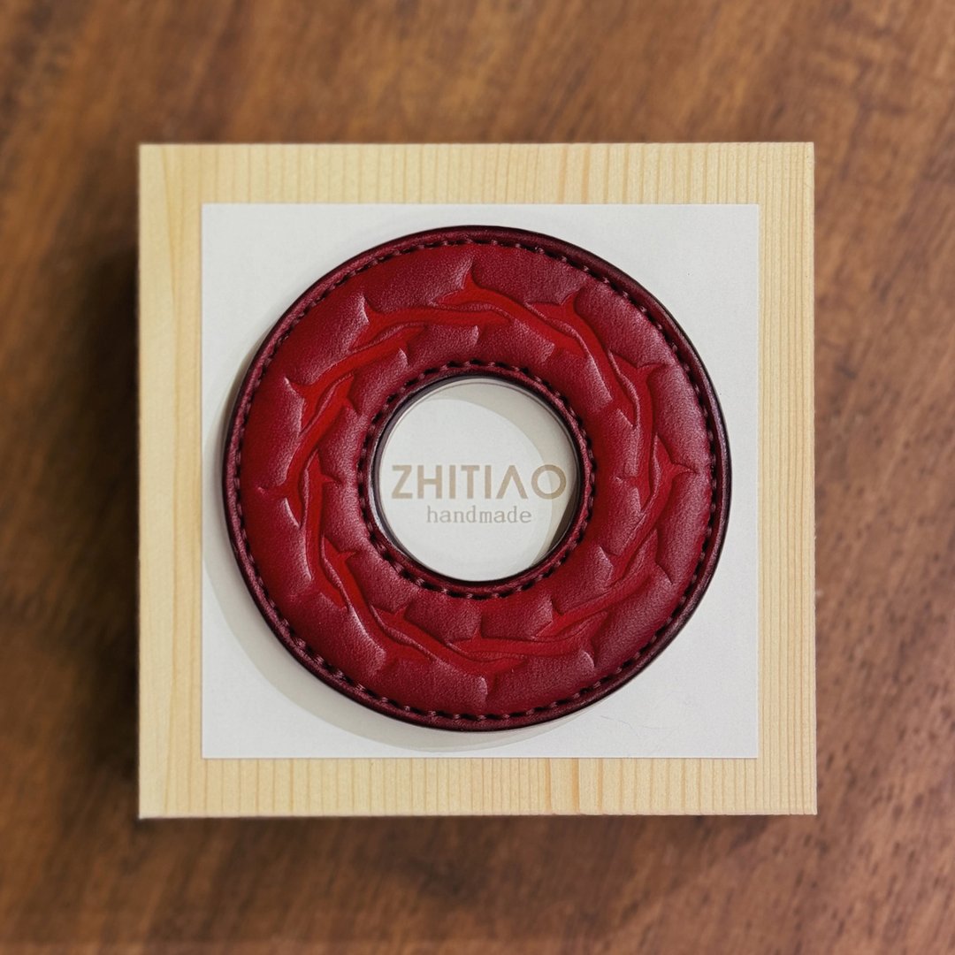 原创手工制作牛皮剑道刀镡 披荆斩棘 红色 剑锷 Tsuba - 运动配件 - 真皮 红色