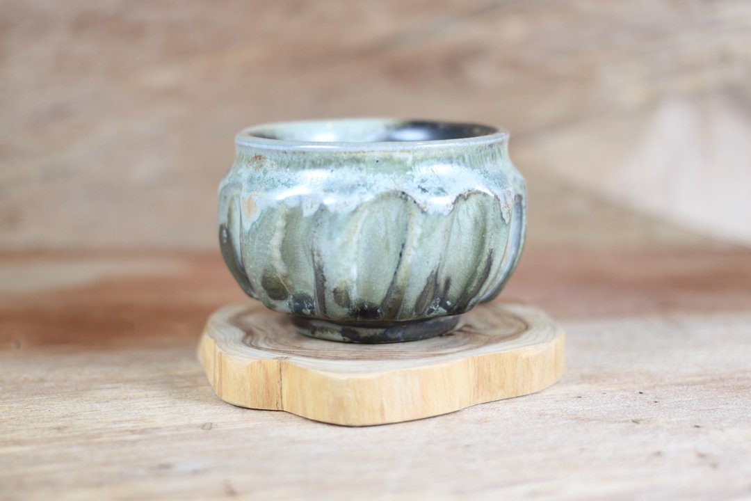 【沐春生活】柴烧落灰 齿轮纹厚身茶杯 名家叶敏祥手工作 - 茶具/茶杯 - 陶 