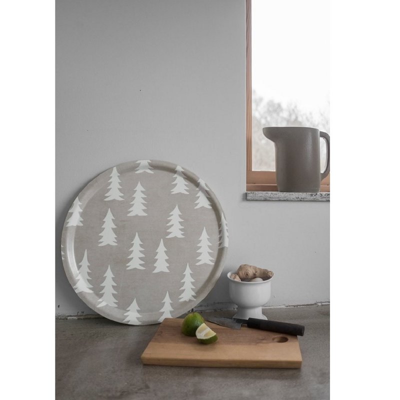 圆型托盘-GRAN TRAY, SAND (38cm) - 托盘/砧板 - 木头 卡其色