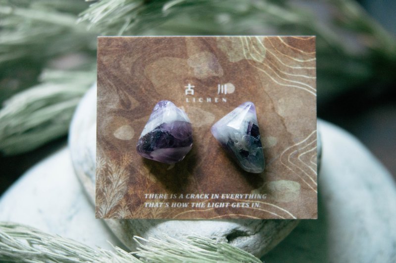 CRACK | 矿物系耳环 |  EARRINGS - 耳环/耳夹 - 玉石 紫色