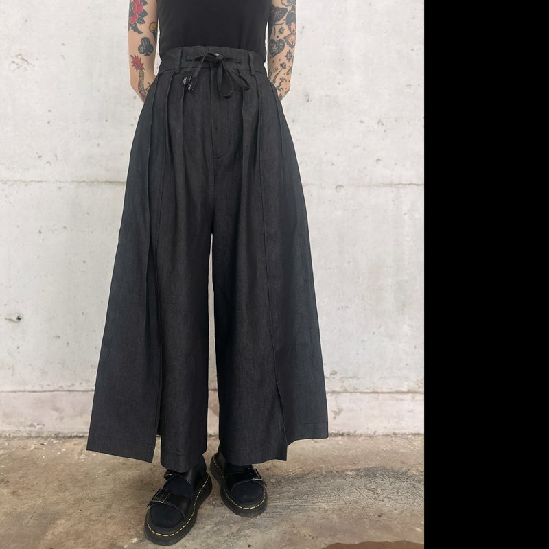 行者牛仔裤/男女同款 - 中性裤装 - 其他人造纤维 黑色