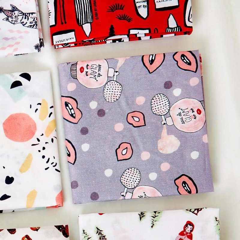 换季特卖-BBH棉质方巾手帕-香水红唇,73D87844 - 手帕/方巾 - 棉．麻 紫色