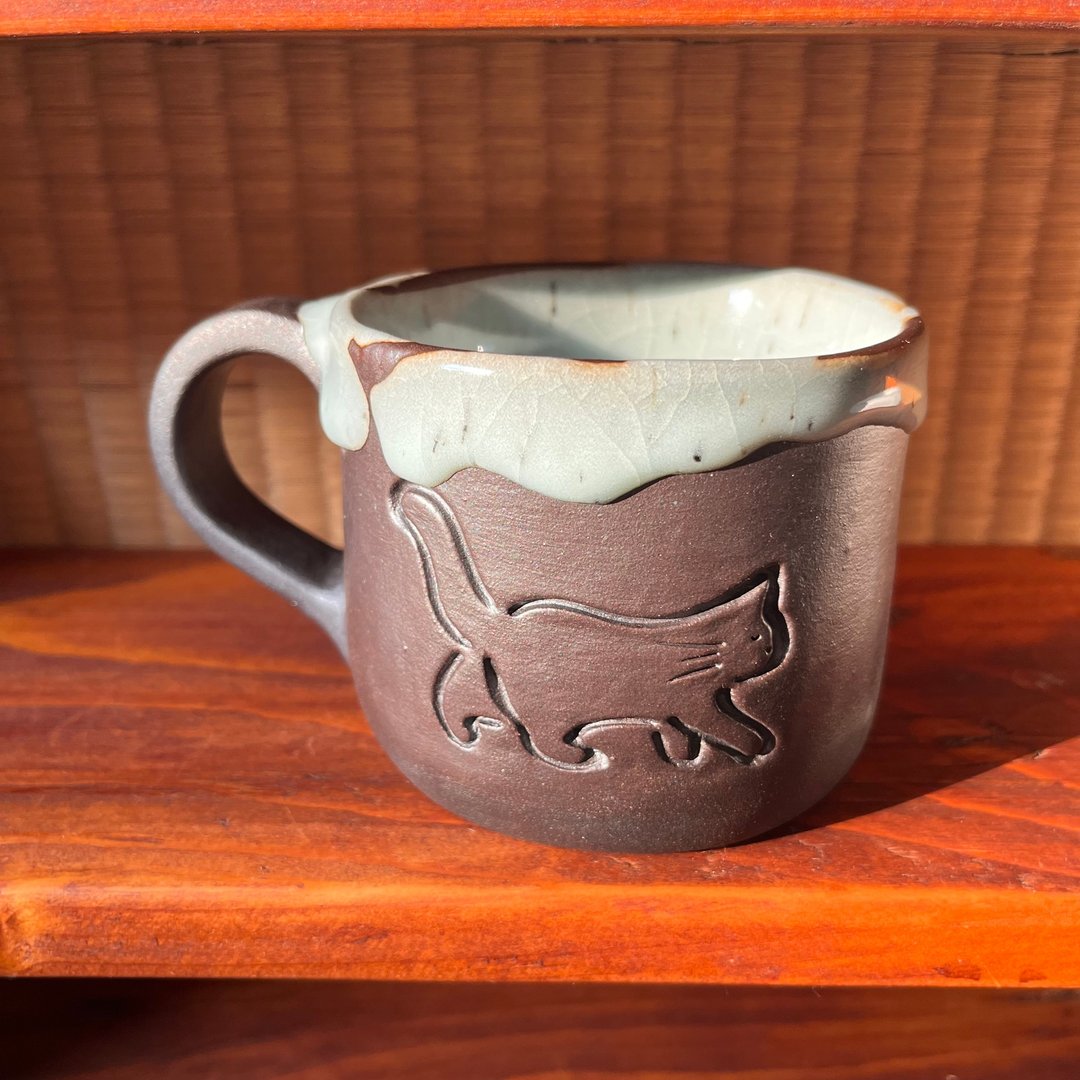 徐徐前进⋯⋯猫猫马克杯 / 陶 / 约 270 ml - 咖啡杯/马克杯 - 陶 多色