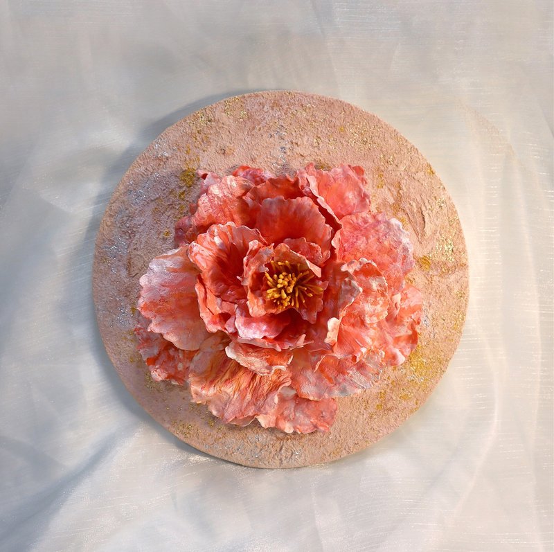 高雅牡丹立体画 花画 永生花 居家布置 品味送礼 金箔 肌理 聚会 - 插画/绘画/写字 - 其他材质 