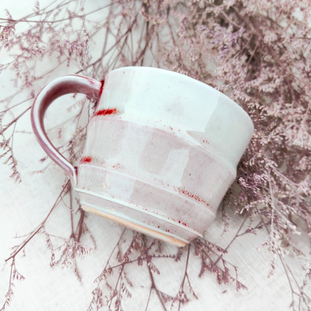 粉红水晶,手作陶器咖啡杯240ml - 其他杯子 - 瓷 粉红色