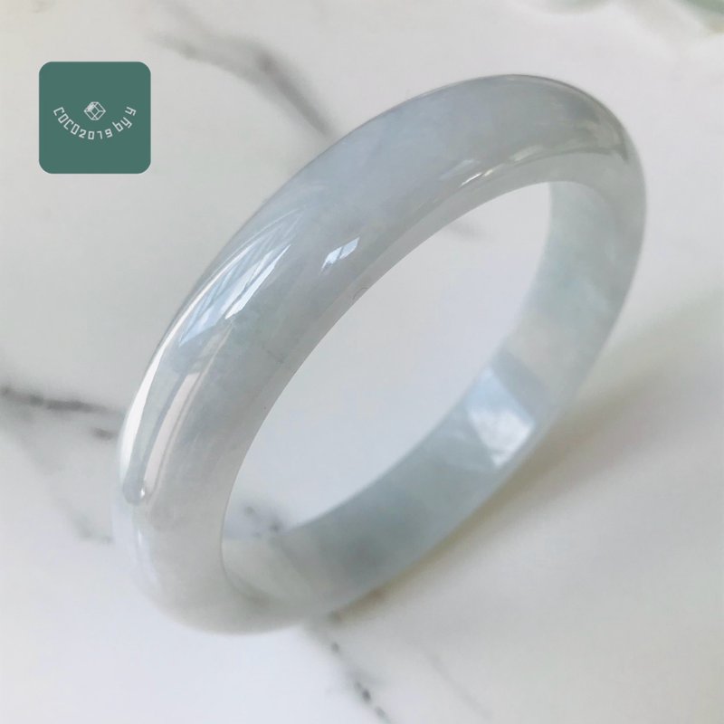 天然翡翠手镯 缅甸产 59.2mm B300-0205 - 手链/手环 - 玉石 白色