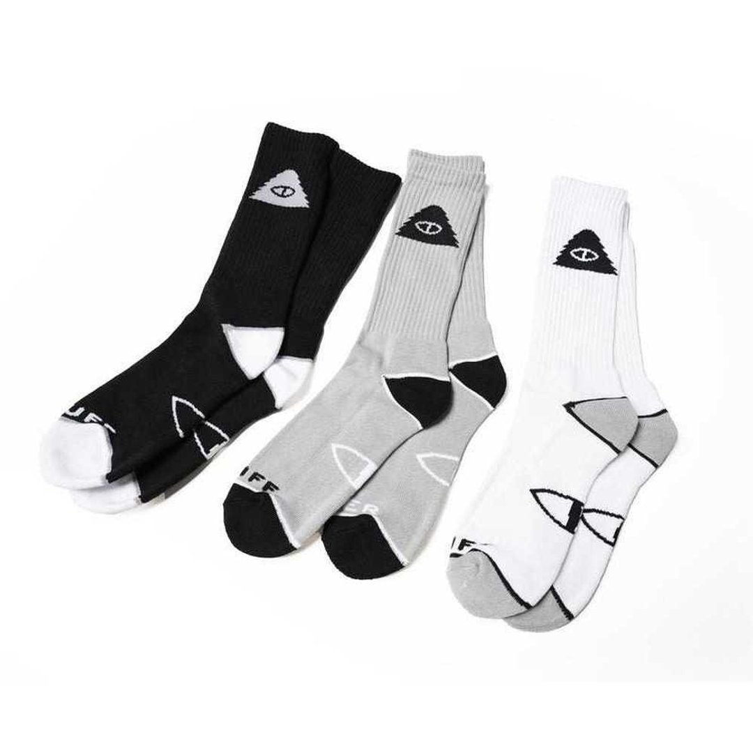 POLER ICON SOCKS 经典长袜 男袜 3件组 黑*白 - 袜子 - 其他材质 多色