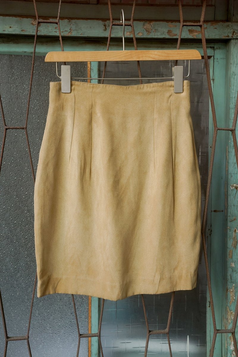 纯情百货行 古着 vintage 古着半身裙 牛仔包臀半身裙 SL.0073 - 裙子 - 聚酯纤维 黄色