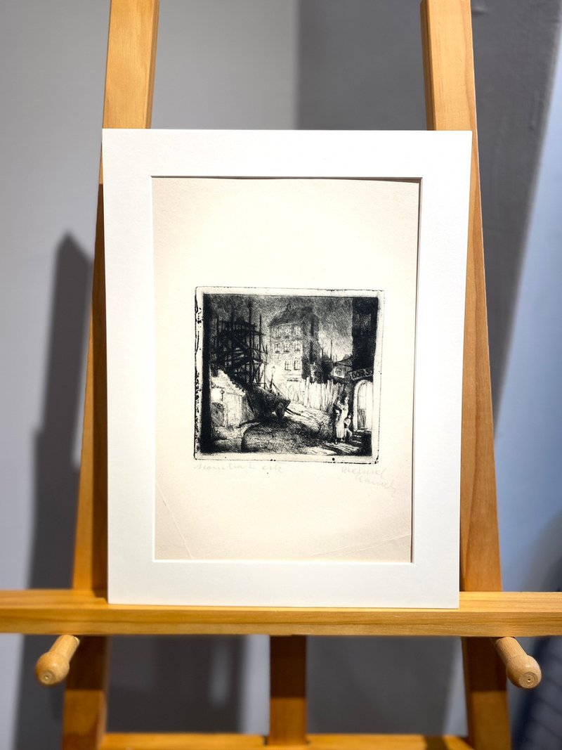 匈牙利艺术家 Nándor Brenner  蚀刻版画 - Woman with Children - 海报/装饰画/版画 - 纸 白色
