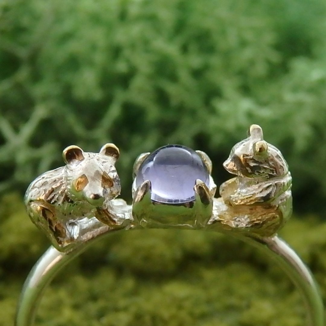 Panda Ring Gold Plated - 戒指 - 宝石 银色