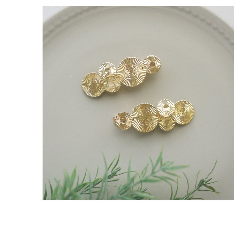 金色几何圆形发夹 | 鸭嘴夹 | hair clip - 发饰 - 其他材质 金色