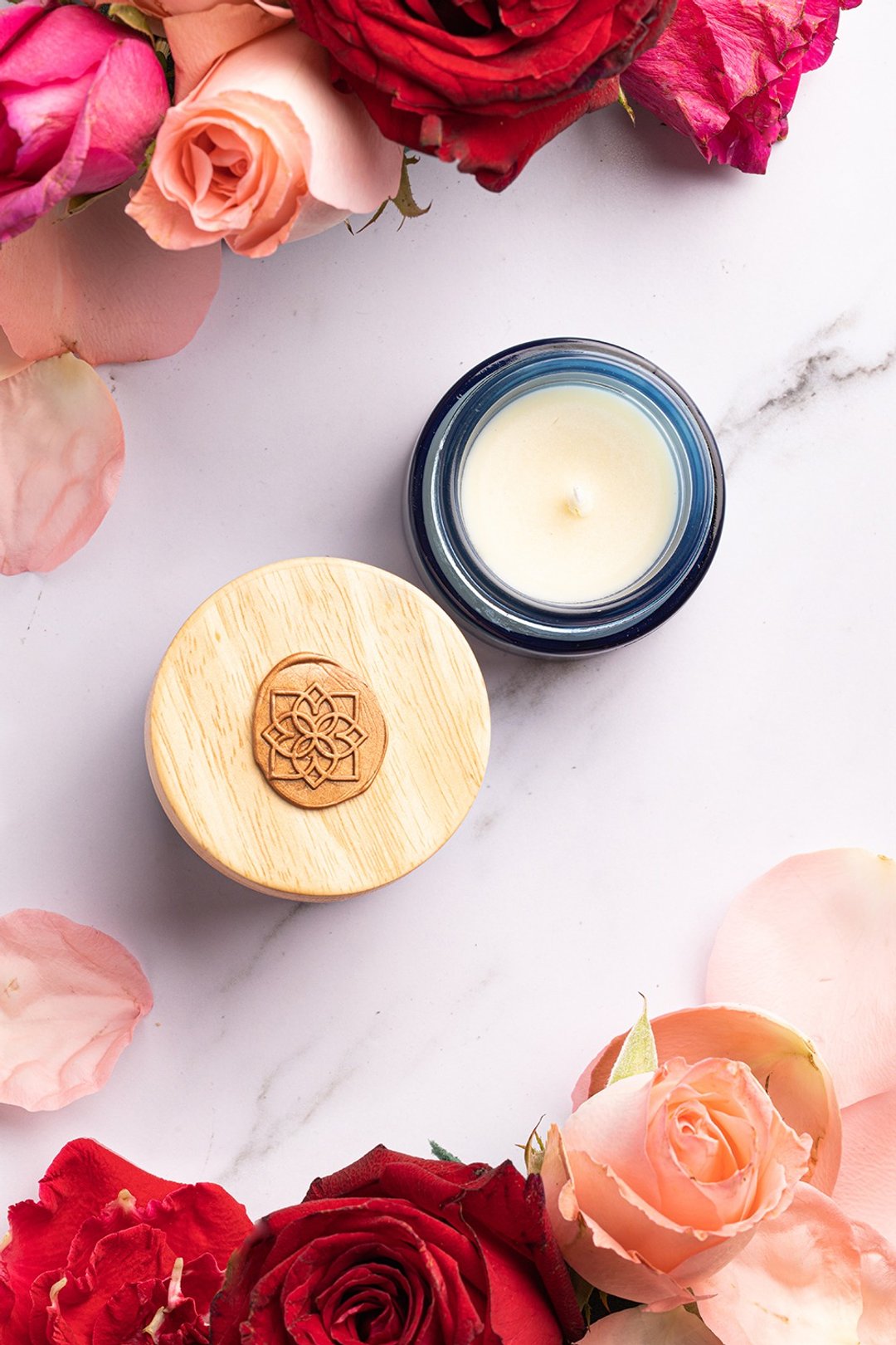 Soy Wax Candle with Wood Wick - 蜡烛/烛台 - 玻璃 