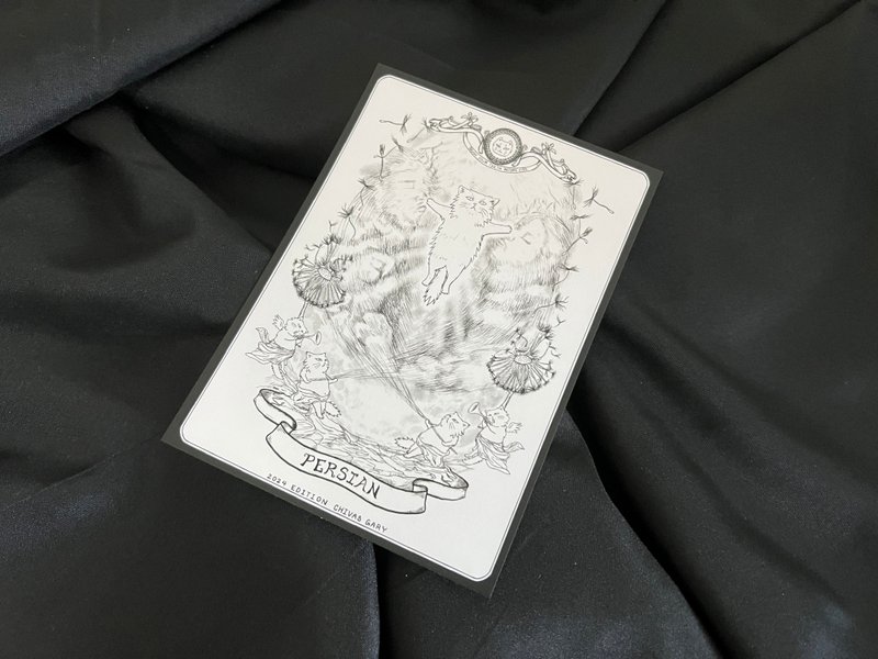 世界最恶猫之五人众 - 光之波斯猫 - 插画/绘画/写字 - 纸 灰色