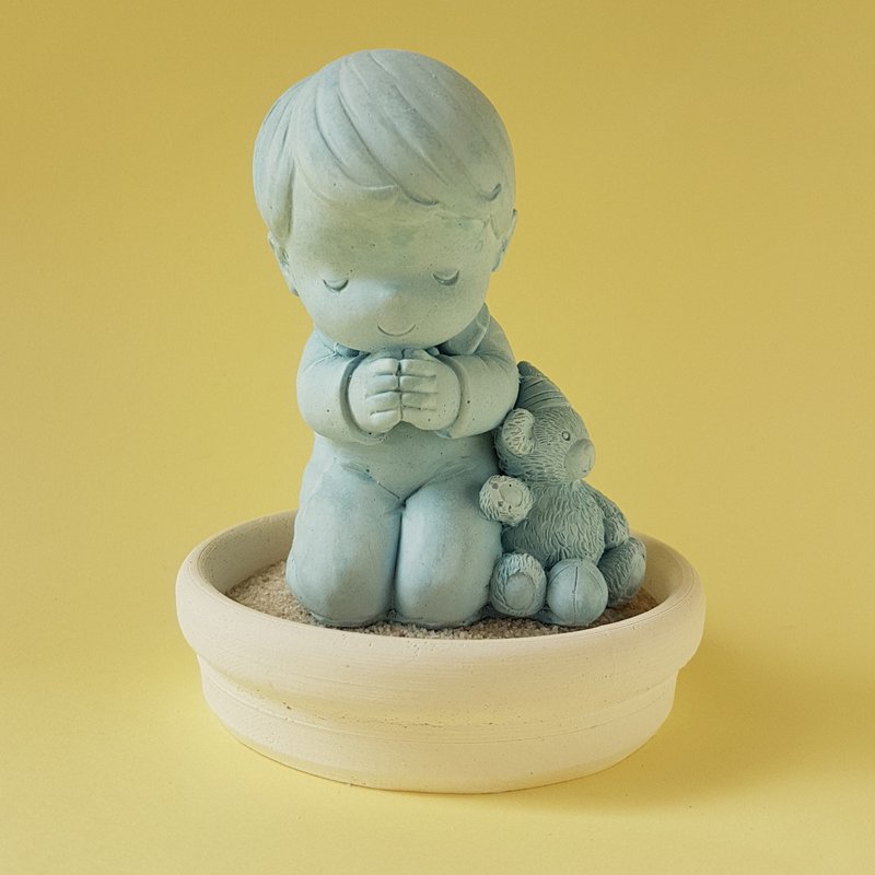 祈祷小娃 扩香石小盘套组 办公室小物 香氛礼赠 - 香薰/精油/线香 - 其他材质 蓝色