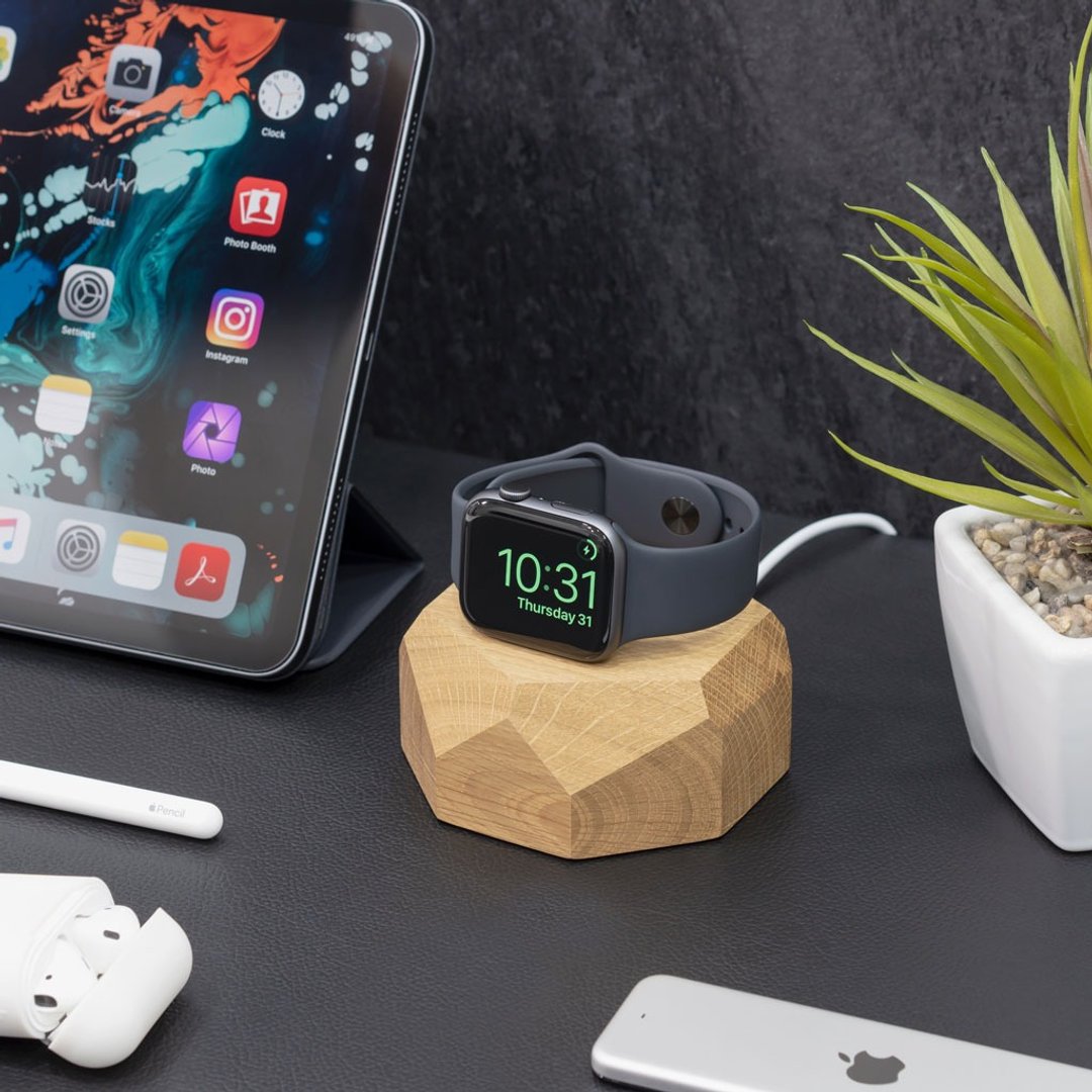 Apple Watch1,2,3,4,5,6,7,se 充电器  橡木苹果手表磁吸充电器 - 充电宝/传输线 - 木头 咖啡色