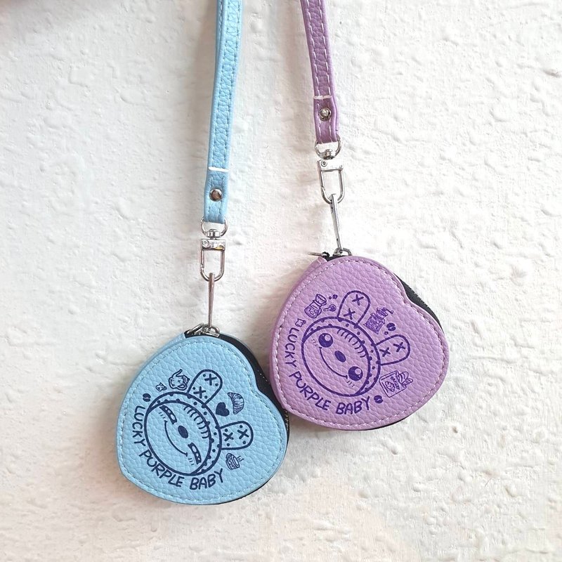 【幸运紫娃】皮革心型零钱包 圣诞礼物 - 零钱包 - 人造皮革 多色