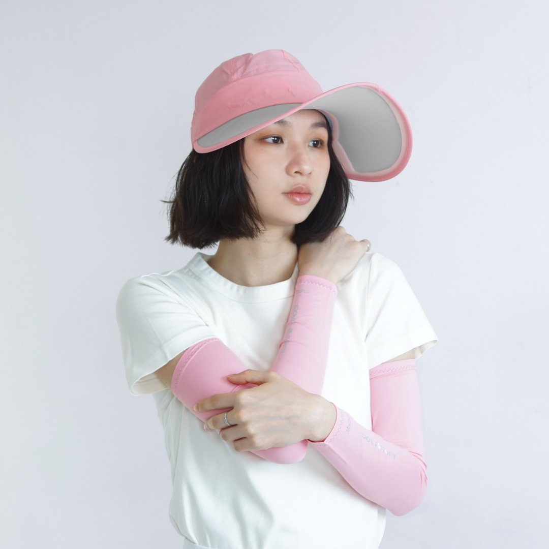 【MEGA COOUV】苹果光美肌帽/ 两用 防晒帽UV-537 高尔夫防晒帽 - 帽子 - 其他材质 粉红色