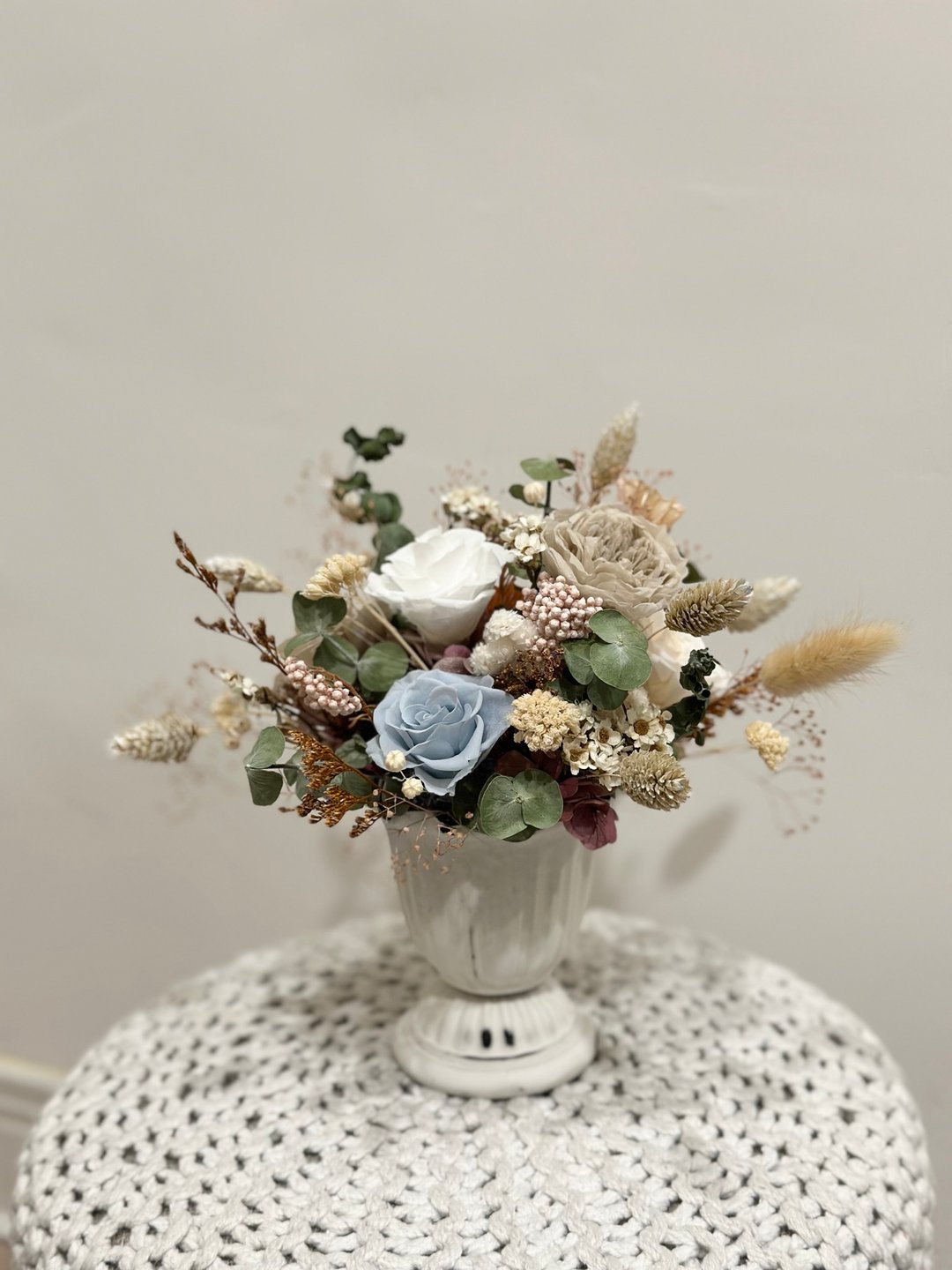 低饱和色调永生花盆花 永生桌花 侘寂风 开幕盆栽 - 干燥花/捧花 - 植物．花 橘色