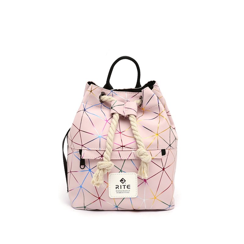 【RITE】乐游系列 -两用拳击小后背包-雷射粉 - 侧背包/斜挎包 - 防水材质 粉红色