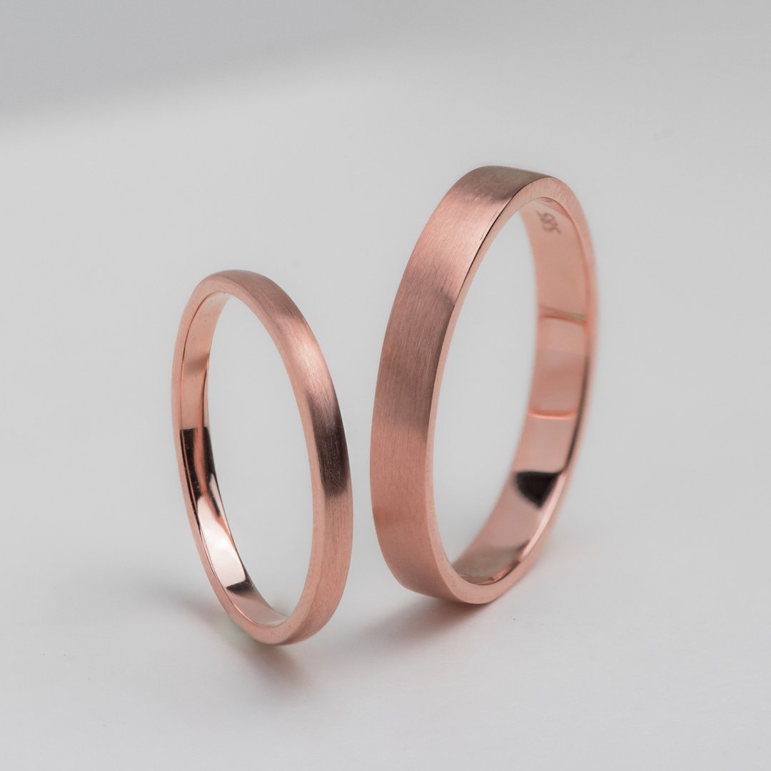 【日常婚戒】Stack Band 3mm • 纯14K金戒指 - 戒指 - 贵金属 金色