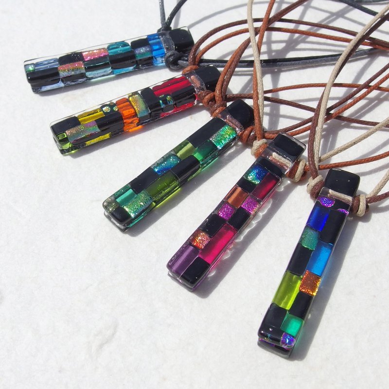 [Choose a type] Japanese-style glass (yes) necklace [Can be changed to an aroma pendant] [Made to order] - 项链 - 玻璃 多色