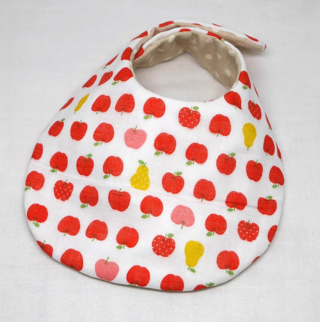 Japanese Handmade 8-layer-gauze Baby Bib - 围嘴/口水巾 - 棉 红色