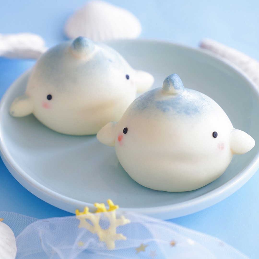 美姬馒头 鲨鱼宝贝鲜乳芋泥包 一盒6入 - 蛋糕/甜点 - 其他材质 蓝色