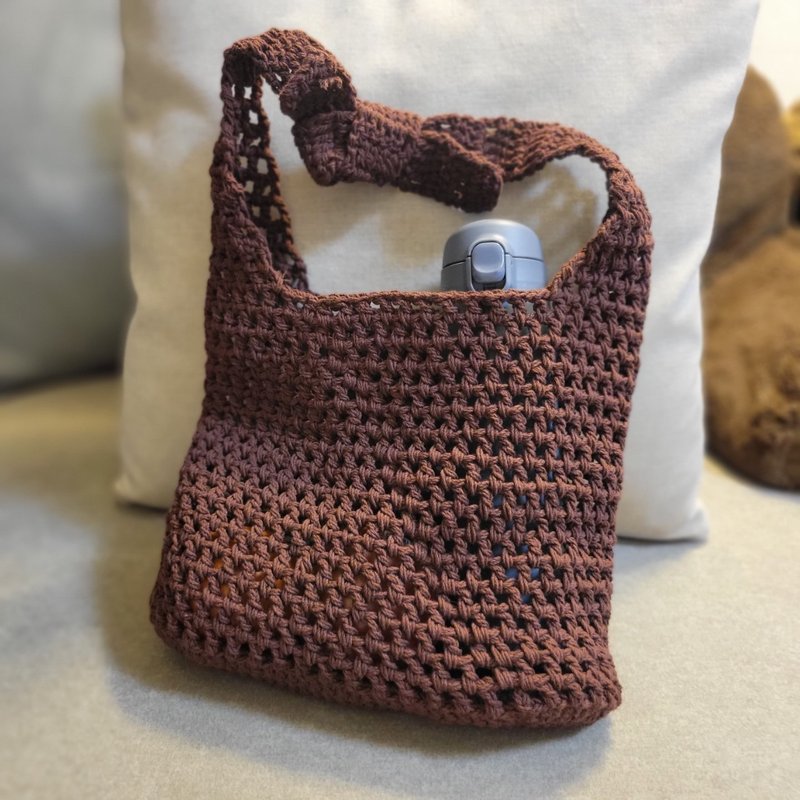 纯棉手工钩织绑结手提袋 肩背 定制 - 手提包/手提袋 - 棉．麻 