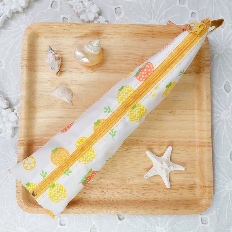 韩国水果柑橘防水布拉链立体餐具袋 - 餐刀/叉/匙组合 - 防水材质 黄色