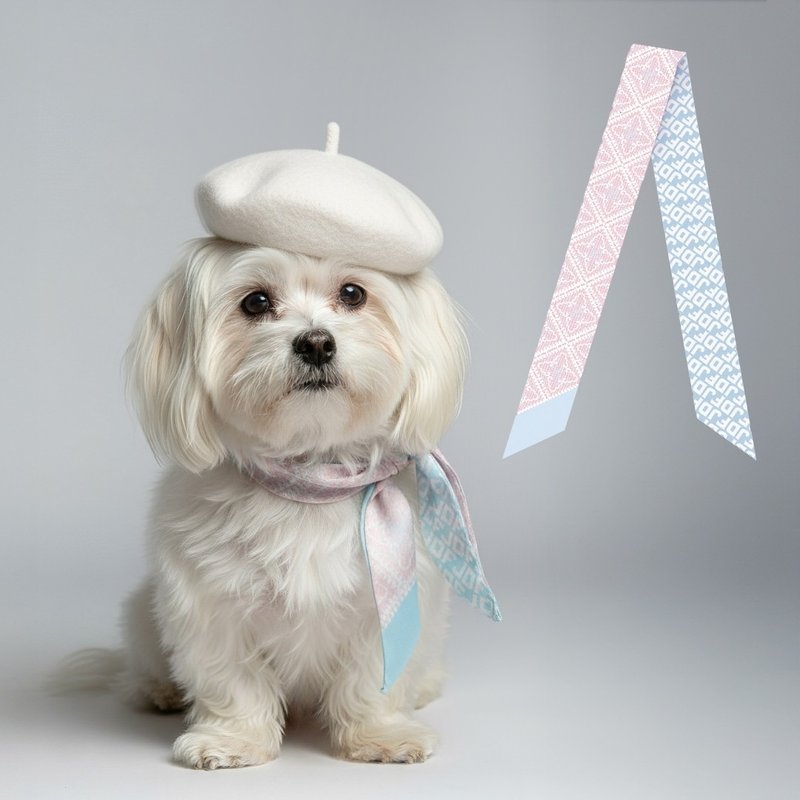 宠物 狗狗丝巾 狗狗围巾 丝绸之路 长丝巾 - 衣/帽 - 聚酯纤维 蓝色